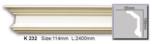Карниз гладкий поліуретановий Harmony K 232 Flexi