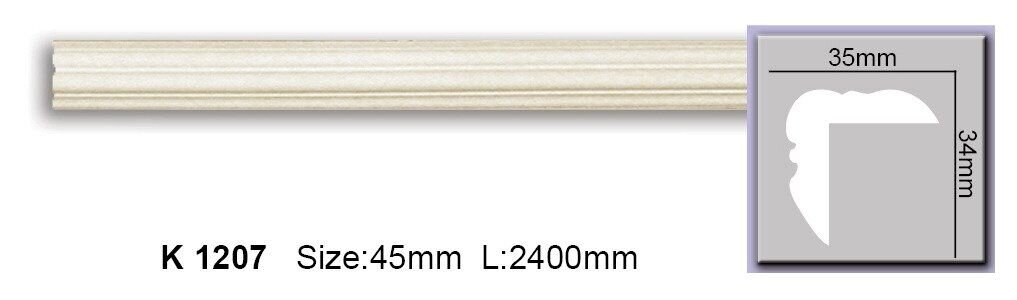 Молдинг гладкий поліуретановий Harmony K 1207