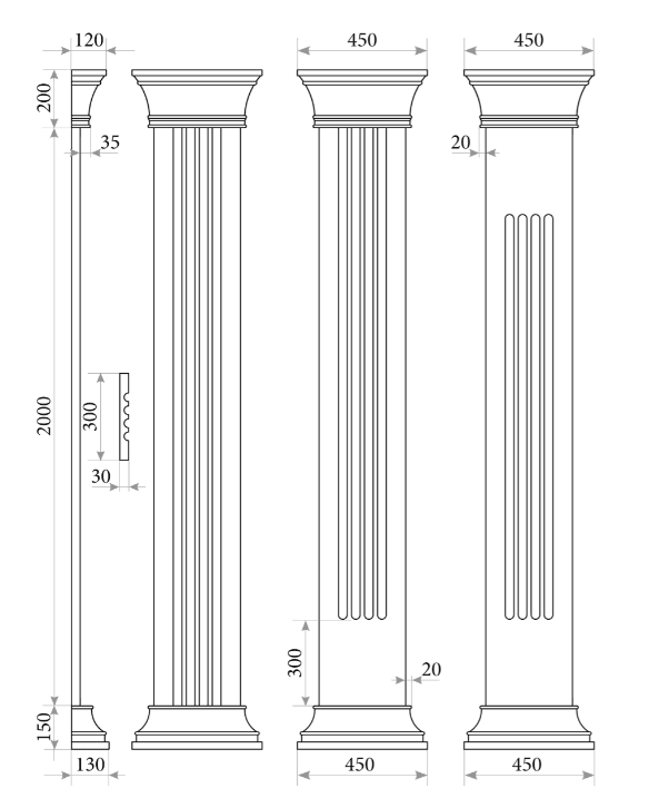 фасадний декор Пілястра PL 102 - лео декор LEO - DECOR