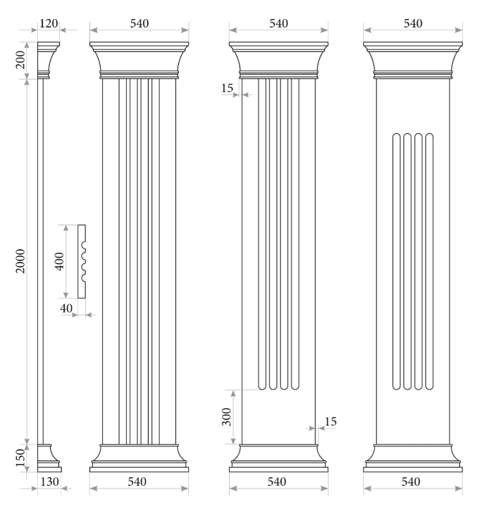 фасадний декор Пілястра PL 103 - лео декор LEO - DECOR