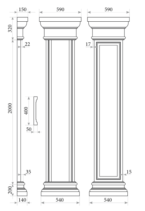 фасадний декор Пілястра PL 106 - лео декор LEO - DECOR