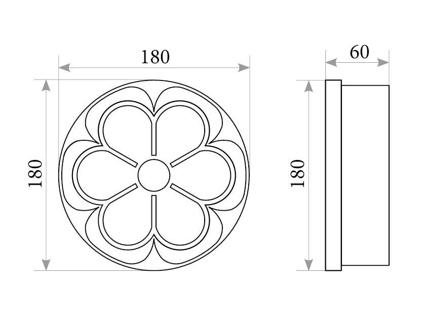 фасадний декор Квітка FL 101 - лео декор LEO - DECOR