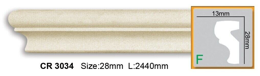 Молдинг поліуретановий гладкий Gaudi Decor CR 3034 Flexi