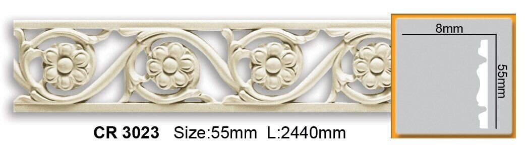 Молдинг поліуретановий з орнаментом Gaudi Decor CR 3023