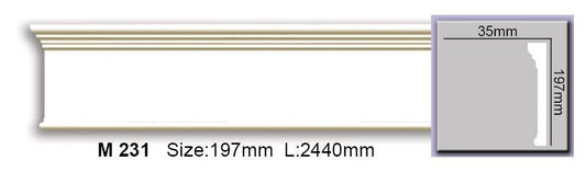 Молдинг гладкий поліуретановий Harmony M 231 Flexi