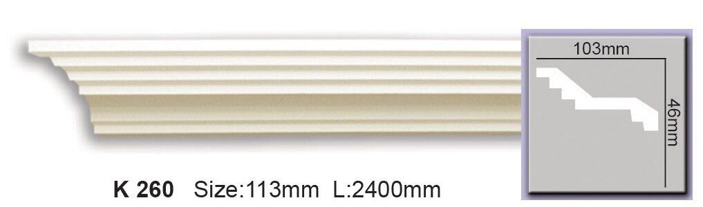 Карниз гладкий поліуретановий Harmony K 260 Flexi