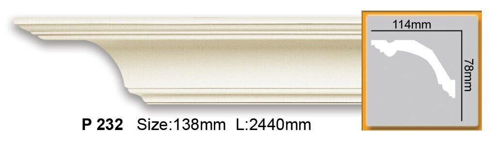 Карниз поліуретановий гладкий Gaudi Decor P 232 Flexi
