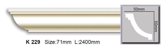 Карниз гладкий поліуретановий Harmony K 229 Flexi