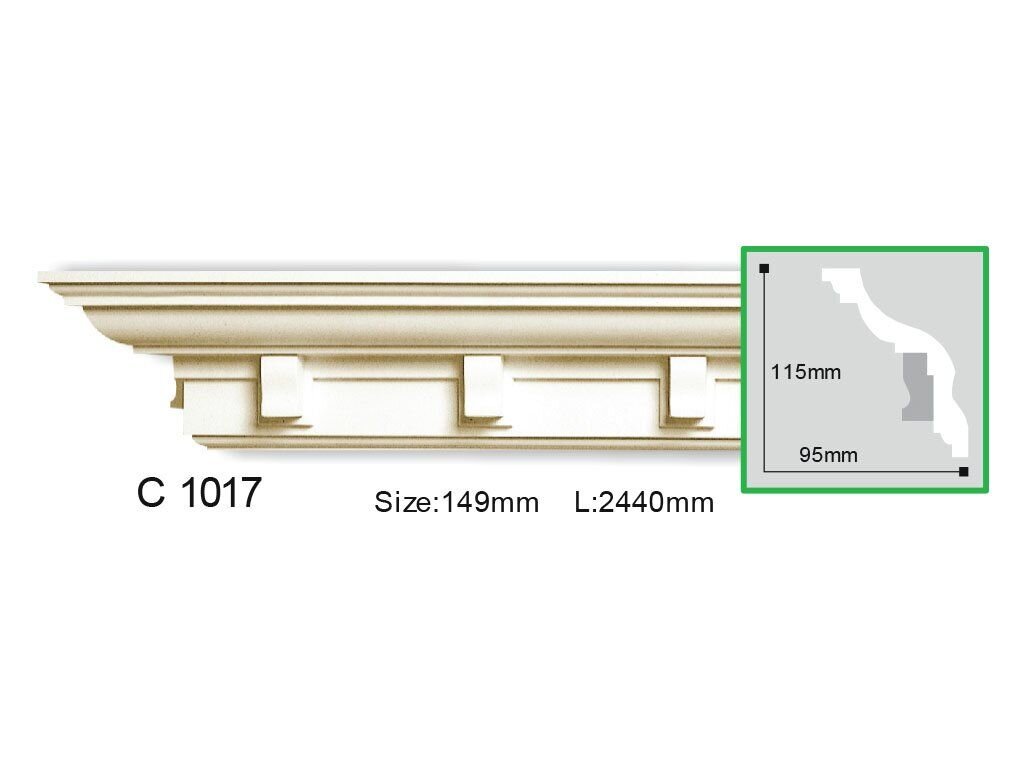 Карниз поліуретановий з орнаментом Gaudi Decor C 1017