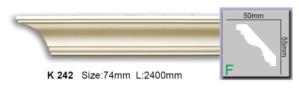 Карниз гладкий поліуретановий Harmony K 242 Flexi