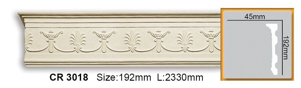 Молдинг поліуретановий з орнаментом Gaudi Decor CR 3018