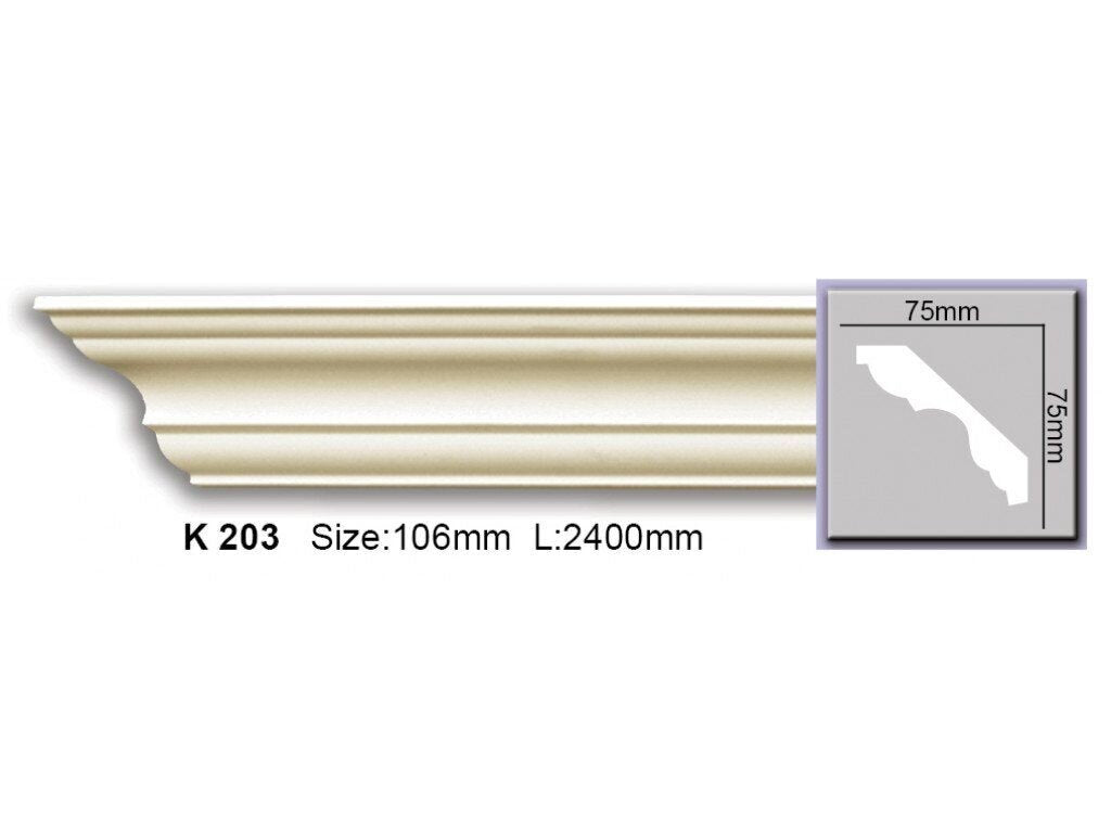 Карниз гладкий поліуретановий Harmony K 203