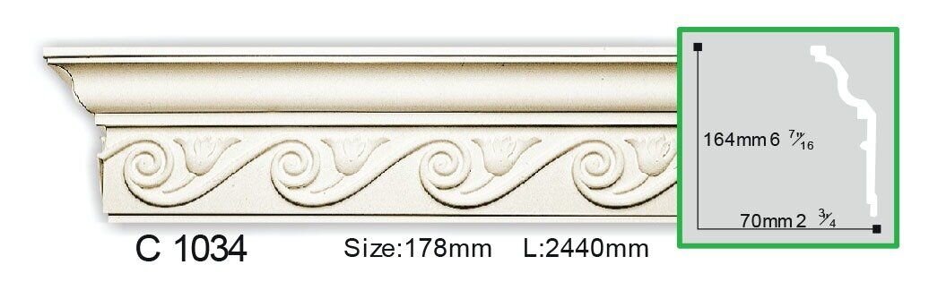 Карниз поліуретановий з орнаментом Gaudi Decor C 1034