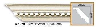Карниз поліуретановий з орнаментом Gaudi Decor C 1079