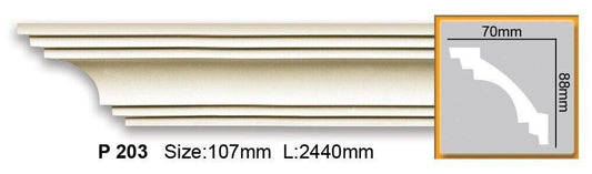 Карниз поліуретановий гладкий Gaudi Decor P 203 Flexi