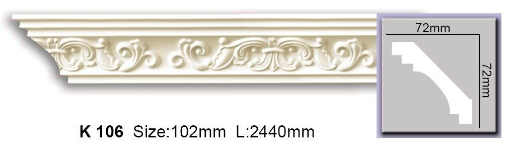 Карниз з орнаментом поліуретановий Harmony K 106 Flexi