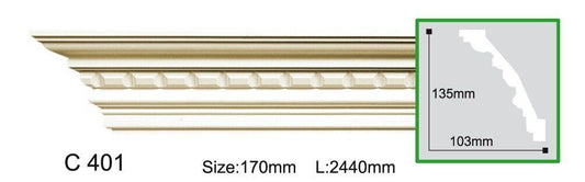 Карниз поліуретановий з орнаментом Gaudi Decor C 401