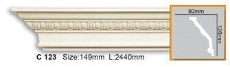 Карниз поліуретановий з орнаментом Gaudi Decor C 123
