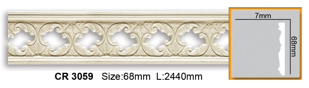 Молдинг поліуретановий з орнаментом Gaudi Decor CR 3059