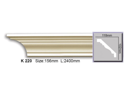 Карниз гладкий поліуретановий Harmony K 220 Flexi