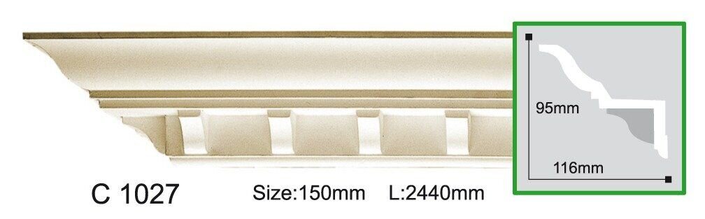 Карниз поліуретановий з орнаментом Gaudi Decor C 1027
