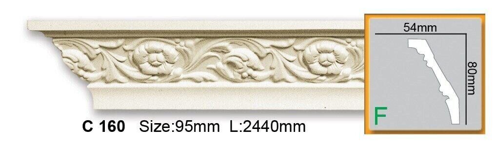 Карниз поліуретановий з орнаментом Gaudi Decor C 160 Flexi
