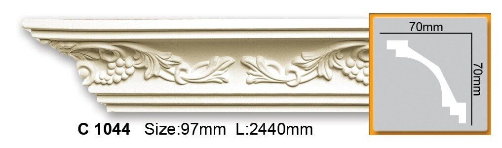 Карниз поліуретановий з орнаментом Gaudi Decor C 1044 Flexi