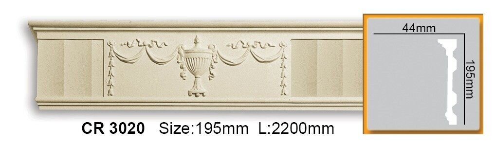 Молдинг поліуретановий з орнаментом Gaudi Decor CR 3020 Flexi