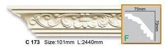Карниз поліуретановий з орнаментом Gaudi Decor C 173