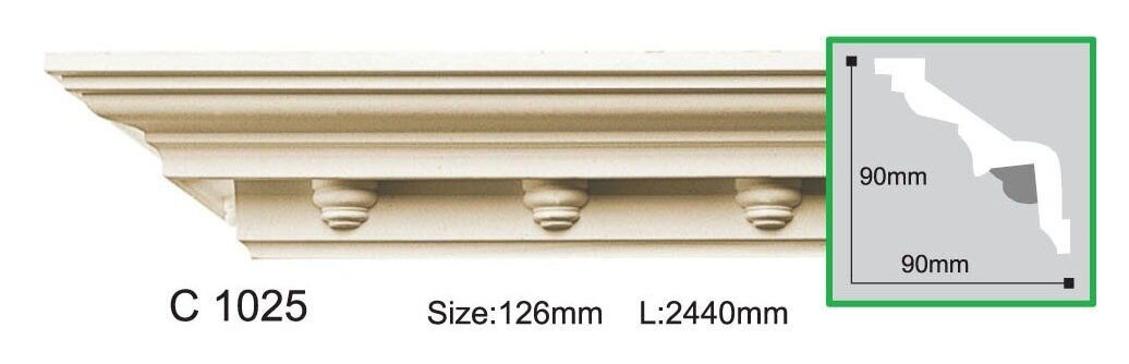 Карниз поліуретановий з орнаментом Gaudi Decor C 1025