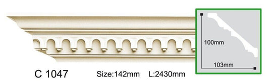 Карниз поліуретановий з орнаментом Gaudi Decor C 1047
