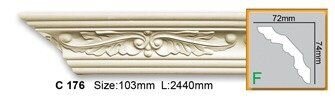 Карниз поліуретановий з орнаментом Gaudi Decor C 176