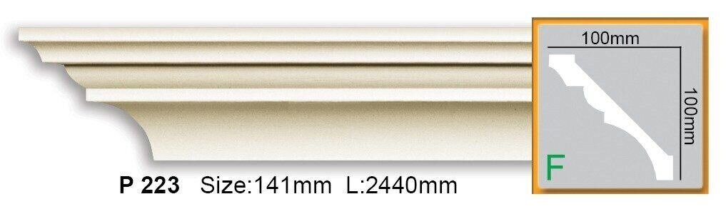 Карниз поліуретановий гладкий Gaudi Decor P 223 Flexi