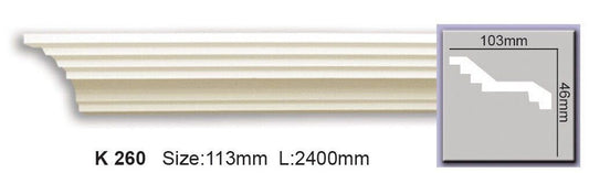 Карниз гладкий поліуретановий Harmony K 260 Flexi