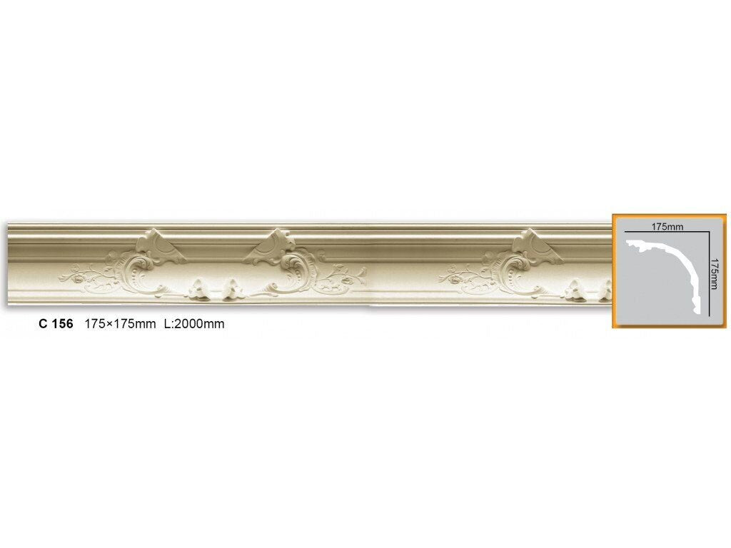 Карниз поліуретановий з орнаментом Gaudi Decor C 156