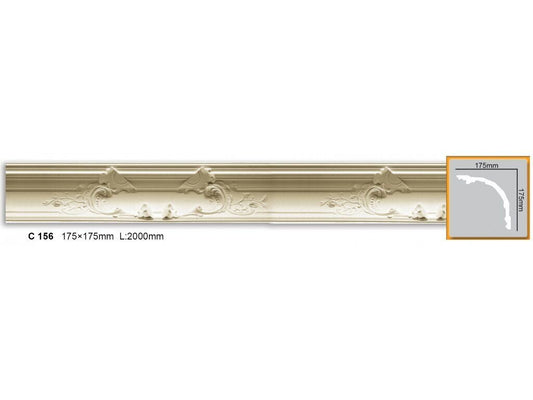 Карниз поліуретановий з орнаментом Gaudi Decor C 156