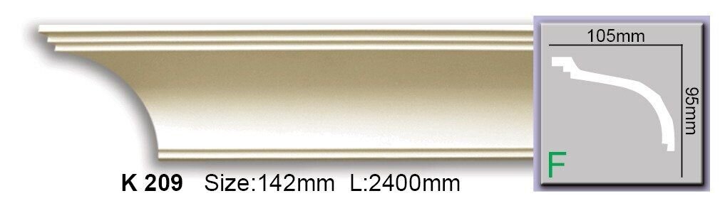 Карниз гладкий поліуретановий Harmony K 209 Flexi