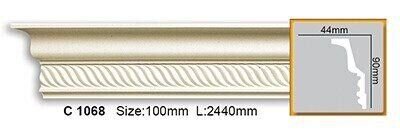 Карниз поліуретановий з орнаментом Gaudi Decor C 1068