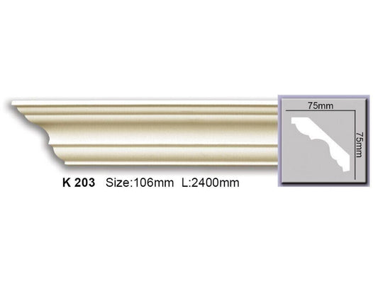 Карниз гладкий поліуретановий Harmony K 203 Flexi