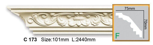 Карниз поліуретановий з орнаментом Gaudi Decor C 173 Flexi