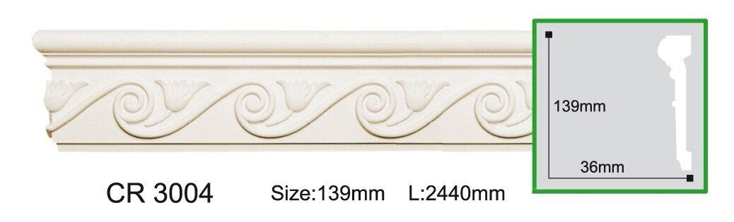 Молдинг поліуретановий з орнаментом Gaudi Decor CR 3004