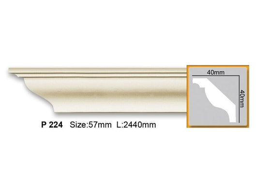 Карниз поліуретановий гладкий Gaudi Decor P 224 Flexi