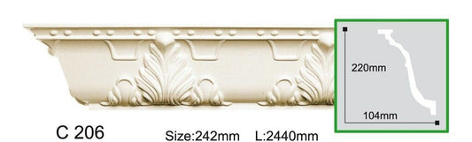 Карниз поліуретановий з орнаментом Gaudi Decor C 206