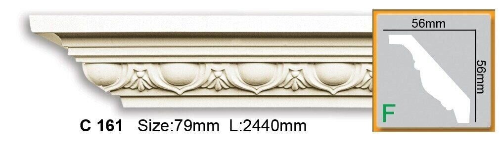 Карниз поліуретановий з орнаментом Gaudi Decor C 161 Flexi