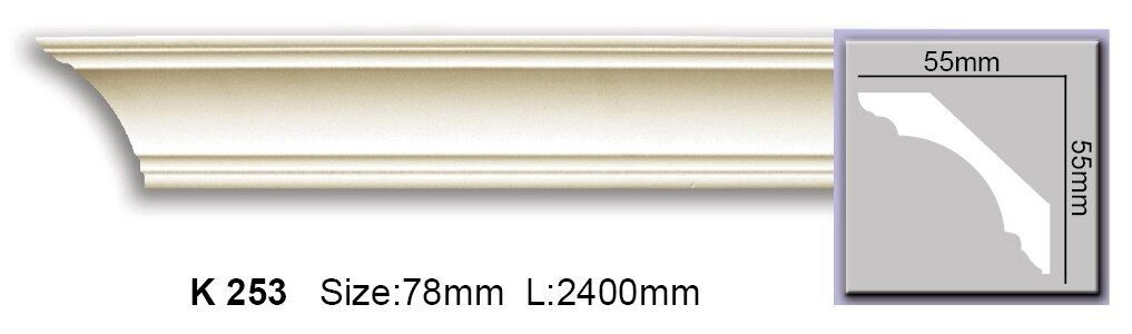 Карниз гладкий поліуретановий Harmony K 253 Flexi