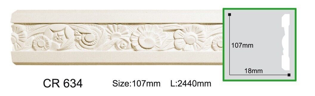 Молдинг поліуретановий з орнаментом Gaudi Decor CR 634