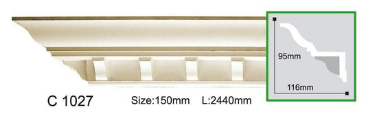 Карниз поліуретановий з орнаментом Gaudi Decor C 1027