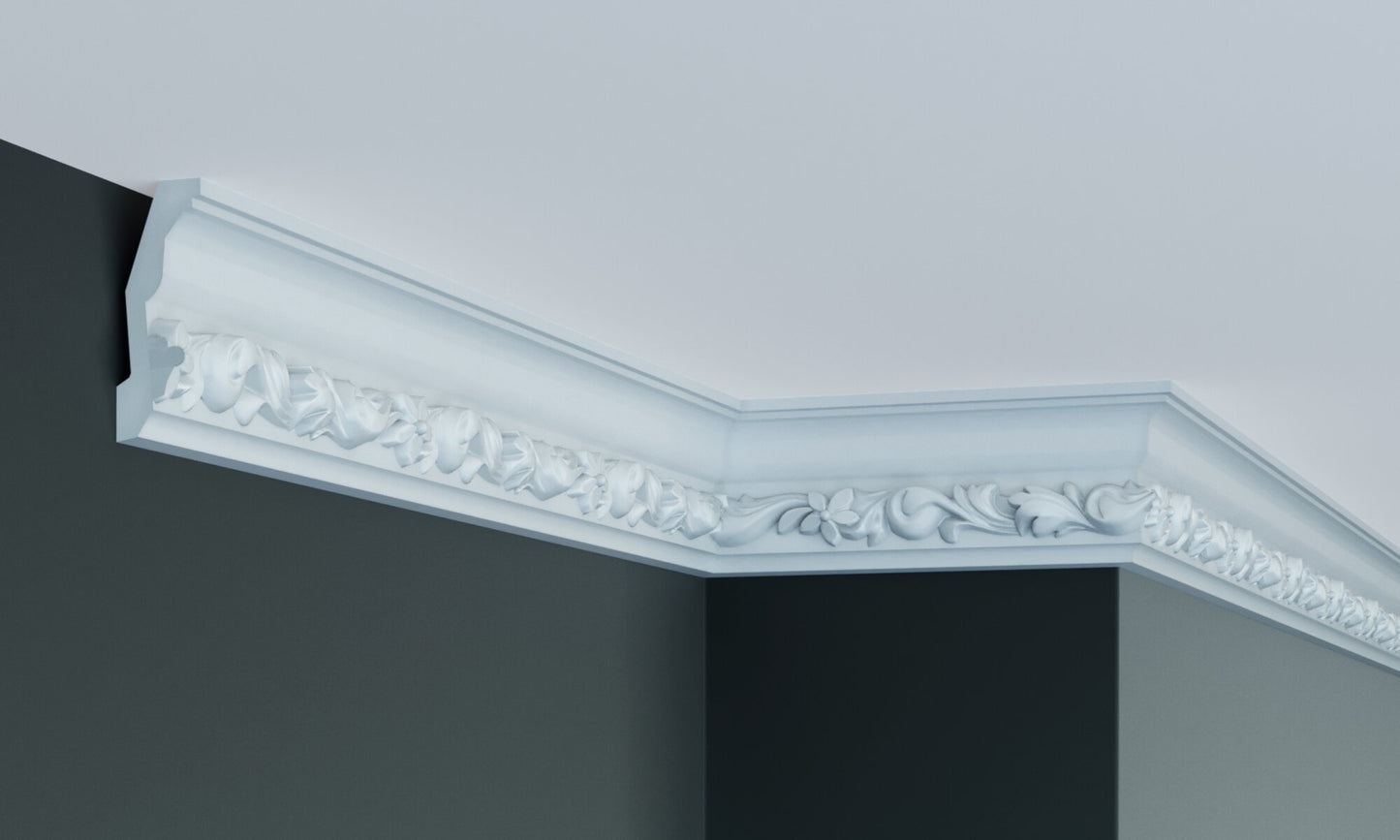 Карниз поліуретановий з орнаментом Gaudi Decor C 1013